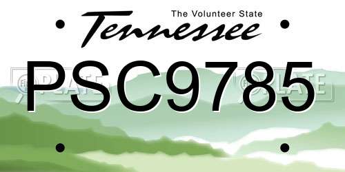 PSC9785 Tennessee License Plate