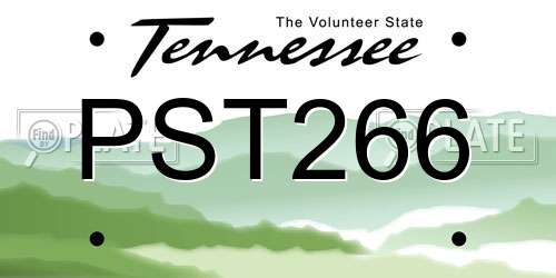 PST266 Tennessee License Plate