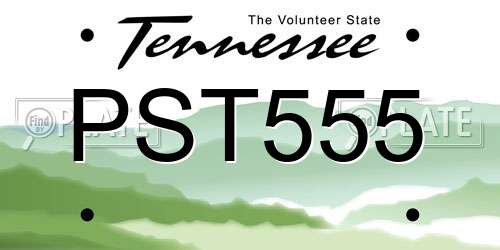 PST555 Tennessee License Plate