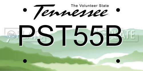 PST55B Tennessee License Plate