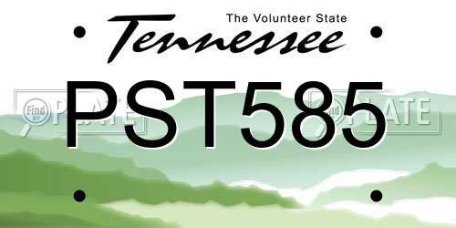 PST585 Tennessee License Plate