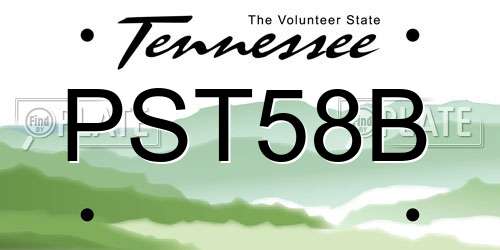 PST58B Tennessee License Plate