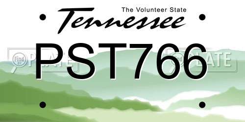 PST766 Tennessee License Plate