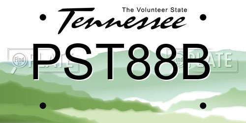 PST88B Tennessee License Plate