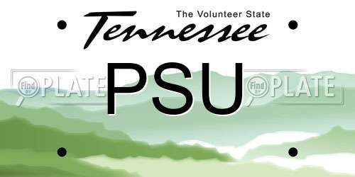 PSU Tennessee License Plate