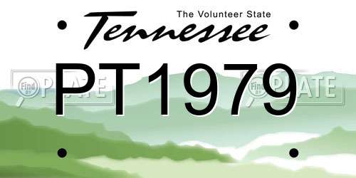PT1979 Tennessee License Plate