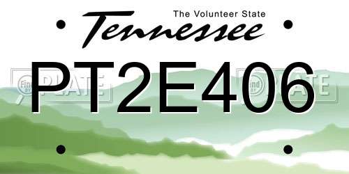 PT2E406 Tennessee License Plate