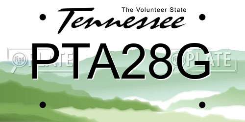 PTA28G Tennessee License Plate