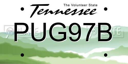 PUG97B Tennessee License Plate
