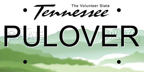 PULOVER Tennessee License Plate