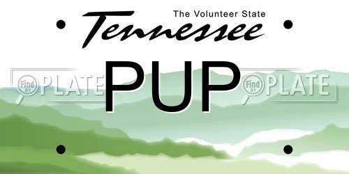 PUP Tennessee License Plate