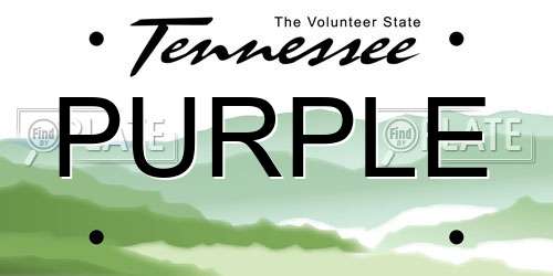 PURPLE Tennessee License Plate