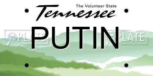 PUTIN Tennessee License Plate