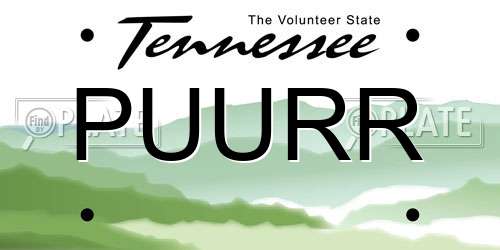 PUURR Tennessee License Plate