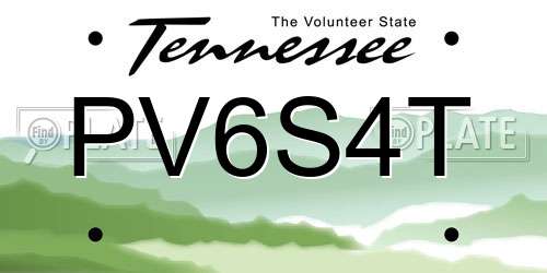 PV6S4T Tennessee License Plate