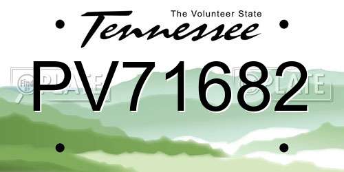 PV71682 Tennessee License Plate