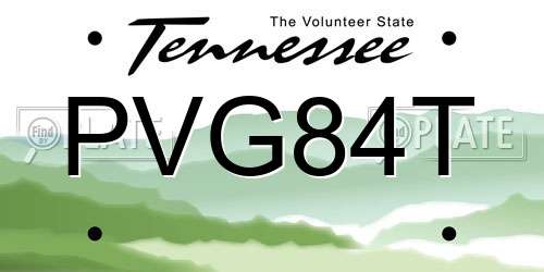 PVG84T Tennessee License Plate