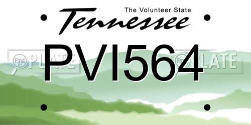 PVI564 Tennessee License Plate