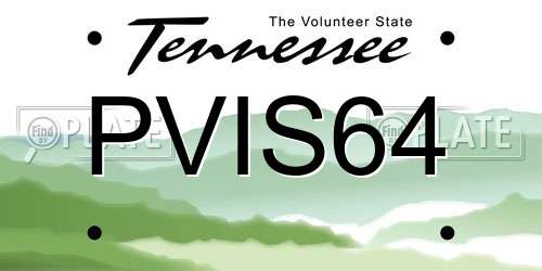 PVIS64 Tennessee License Plate