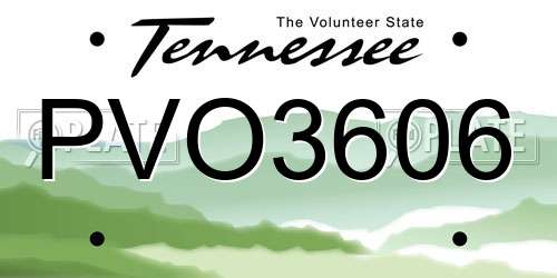 PVO3606 Tennessee License Plate