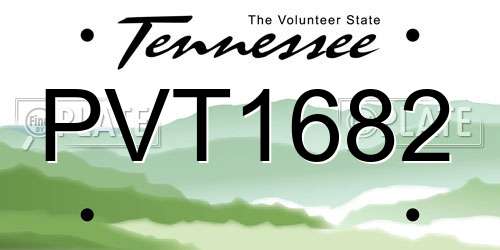 PVT1682 Tennessee License Plate