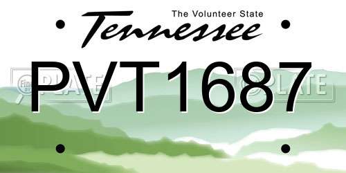 PVT1687 Tennessee License Plate