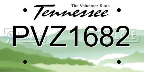 PVZ1682 Tennessee License Plate