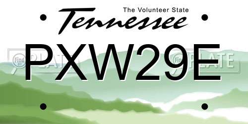 PXW29E Tennessee License Plate
