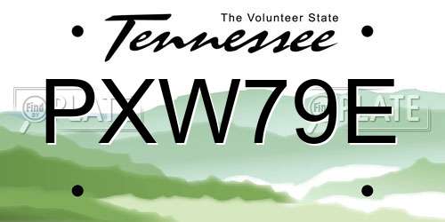 PXW79E Tennessee License Plate