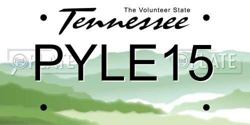 PYLE15 Tennessee License Plate