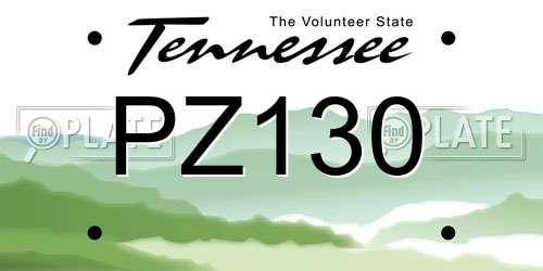 PZ130 Tennessee License Plate