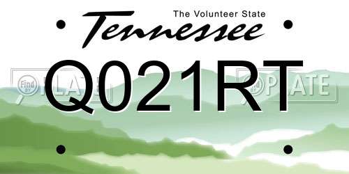Q021RT Tennessee License Plate