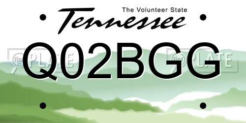 Q02BGG Tennessee License Plate
