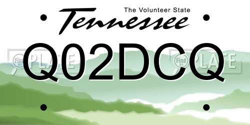 Q02DCQ Tennessee License Plate