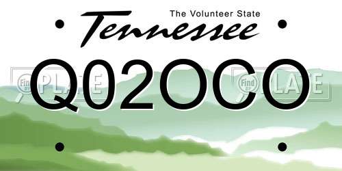Q02OCO Tennessee License Plate