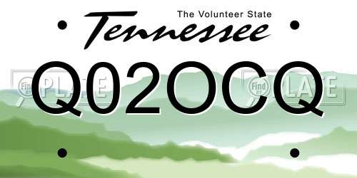 Q02OCQ Tennessee License Plate