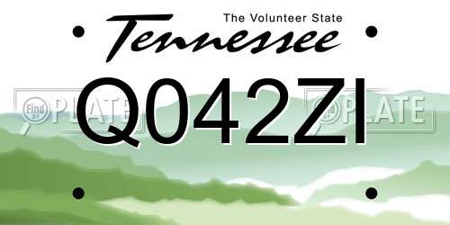 Q042ZI Tennessee License Plate