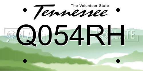 Q054RH Tennessee License Plate