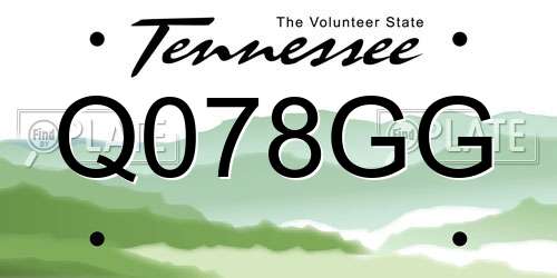 Q078GG Tennessee License Plate