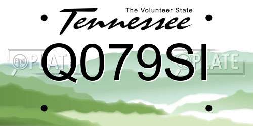 Q079SI Tennessee License Plate
