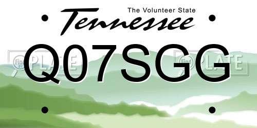 Q07SGG Tennessee License Plate