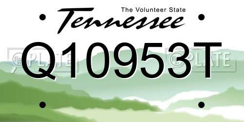 Q10953T Tennessee License Plate