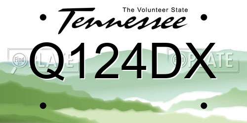 Q124DX Tennessee License Plate