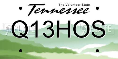 Q13HOS Tennessee License Plate