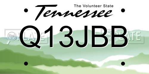 Q13JBB Tennessee License Plate