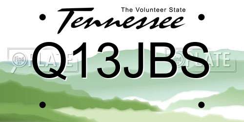 Q13JBS Tennessee License Plate