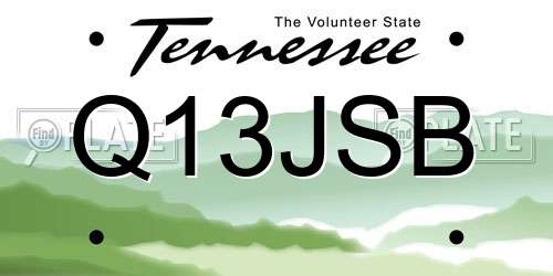 Q13JSB Tennessee License Plate
