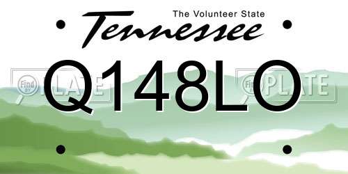 Q148LO Tennessee License Plate