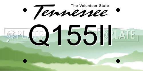 Q155II Tennessee License Plate