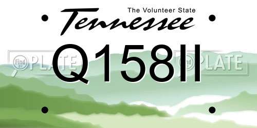 Q158II Tennessee License Plate